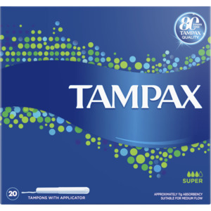 Convenience: Tampax Super Plastic Applicator Tampons 20pk