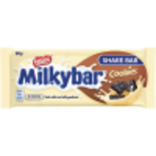 Premium Bars: Nestle Milky Bar Milk Chocolate & Cookies King Size 80G