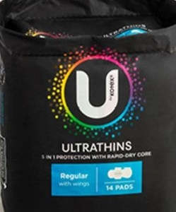 U By Kotex Ultrathins Regular Pads 14pk