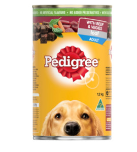 Cat Dog Food: Pedigree Beef & Vegies Loaf Wet Dog Food 1.2kg