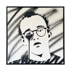 Pure Evil Screenprints Limn Gallery Urban Art Nz: Pure Evil - Keith Harings Nightmare Monochromatic Sunrise | Monochrome