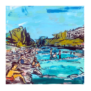 Original Artworks: Christian Nicolson - Swimming at the River