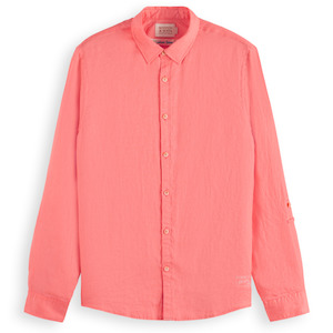 Mens Dress Shirts: Linen shirt with roll-up sleeves