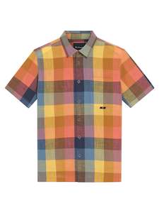 Mens Dress Shirts: Multicolor Check SS Shirt