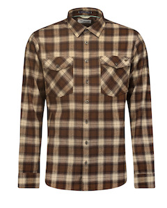 Mens Dress Shirts: No Excess Brown Winter Check