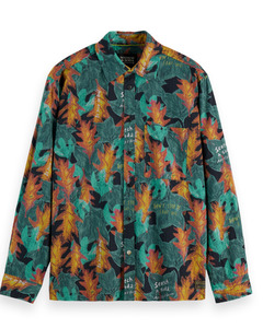 Structured Printed Shirt-Camo Leaf