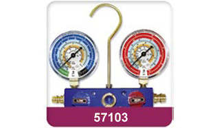 Tools HVAC Manifold - 2 Way with gauges only (Aluminium) 57103