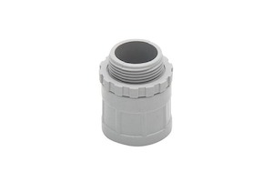 1 10 Electrical: Electrical Gland Plain Adaptor - Grey