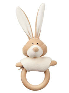 Baby Toys: Rattle Bunny With Teething Ring