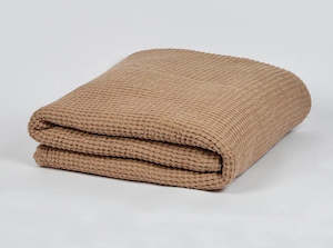 Linen Bedding: Large Linen/Cotton Waffle Bed Spread Clay