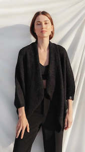 Knitwear: Merino/Superkid Mohair Wrap Black