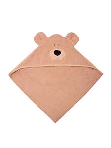 Organic Cotton Teddy Towel With Hood Dark Peach