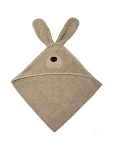 Kids: Organic Cotton Bunny Towel With Hood Slate Green