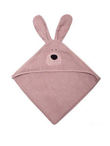 Organic Cotton Bunny Towel With Hood Pink