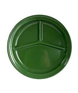 Homeware: Enamel Camp Plate 26cm Hunter Green