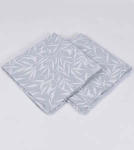 Homeware: Linen Napkins set of 4 Pale Blue Leaf