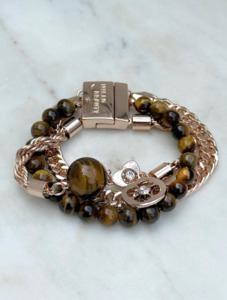 Millo bracelet 3 lines with tiger eye