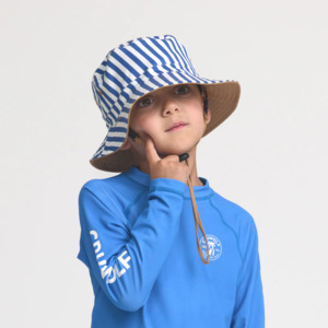 CRYWOLF Bucket Hat Reversible Deep Sea Stripe