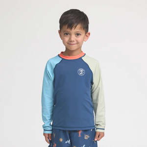 Long Sleeve Rash Vest Ocean Colourblock