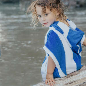 Kids: CRYWOLF Hooded Towel Deep Sea Stripe