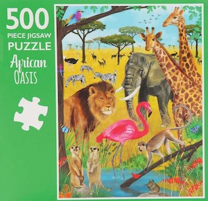 h_Dept: KID: 500-Piece Jigsaw Puzzle, African Oasis