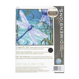 Embroidery And Tapestry: Dimensions Stitch Kit, Dragonfly Pair- 12 x 12cm