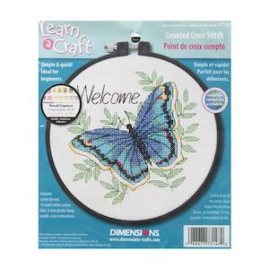 Embroidery And Tapestry: Dimensions Stitch Kit, Welcome Butterfly- 15cm