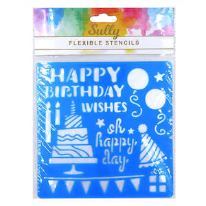 Craft Essentials: Sully Flexible Stencil, Happy Birthday