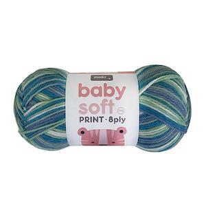 Acrylic Yarn: Makr Baby Soft Print Crochet & Knitting Yarn 8ply, 100g Acrylic Nylon Blend Yarn