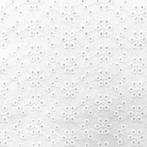 Broderie Anglaise Fabric, White- 130cm