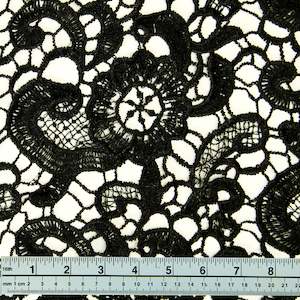 General Purpose Fabrics: Lace Fabric, Heavy Black- 65cm
