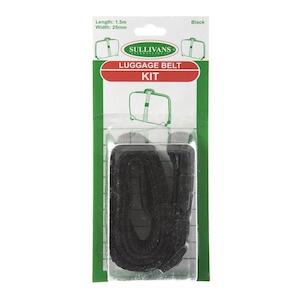 Sullivans Adjustable Luggage Strap, Black- 25mm x 1.5m
