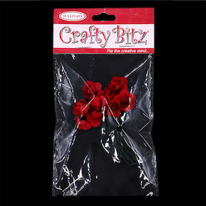 Flowers Feathers And Masks: Crafty Bitz Flower Bunch, Red