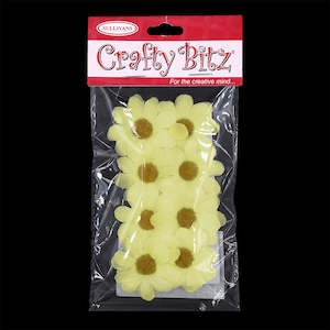 Flowers Feathers And Masks: Crafty Bitz Daisy Flowers, Yellow- 8pk