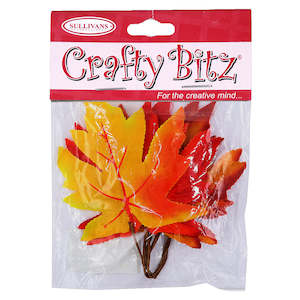 Flowers Feathers And Masks: Crafty Bitz Autumn Leaves, Large- 5pk