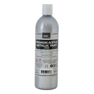 Acrylic Painting: Makr Premium Metallic Acrylic Paint, Silver- 500ml