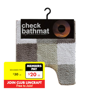 Bath Mats: Atmosphere Pedestal Mat, Check Pebble- 46x50cm