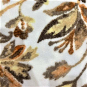 Fleece Fabrics: Printed Polar Fleece Fabric, Brown Flowers- 140cm Width