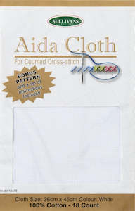 Aida Cloth: Aida Cloth 18 Count, White - 36 x 45 cm
