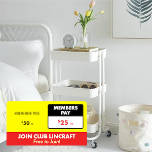 Home: 3 Tier Storage Trolley- 42cmx33cmx80cm