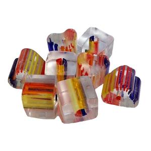 Beads And Findings: Arbee Glass Beads, Heart/Square Mix- 10mm