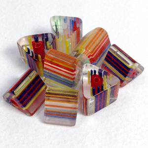 Beads And Findings: Arbee Glass Beads, Assorted Triangles- 10mm