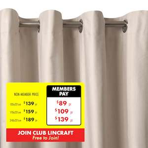 Curtains: Regency Eyelet Curtain, Parchment- 221cm Drop