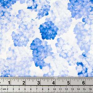 Digital Printed Quilting Fabric, Baby Blue Flower- Width 112cm