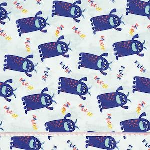 Quilting Fabric: Little Monsters Fabric, Roar- Width 112cm