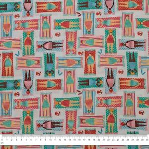 Summer Prints Cotton Fabric, Sunbakers- Width 112cm