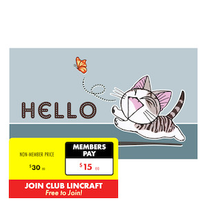 Novus Digital Print Door Mat, Hello Cat- 45x75cm