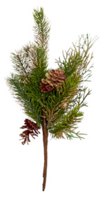 Christmas Glitter Tree with Berries & Cone