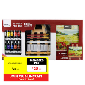Art Supplies: Makr Watercolour Art Set With Table Easel,42pce