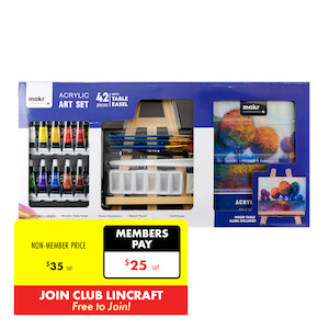 Makr Acrylic Art Set With Table Easel, 42pce